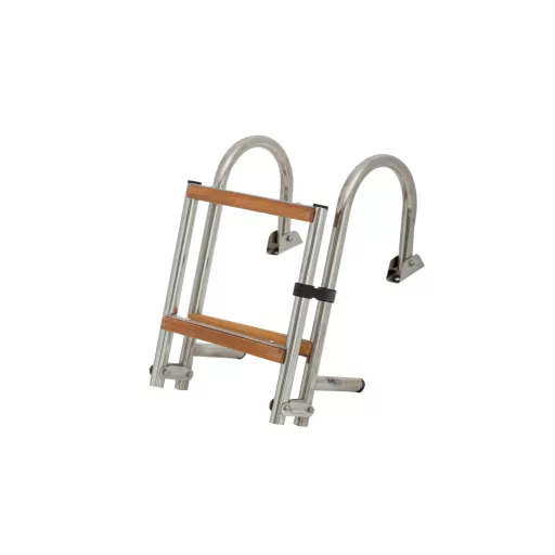 Rebrík na vlasy 3 stupne skladací kovový teak 72x19cm EVA