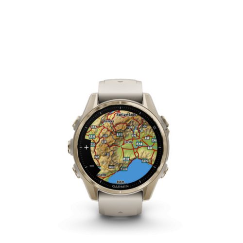 Garmin fenix 8 43mm AMOLED Sapphire, krémové zlato, pieskovec/šedý silikónový remienok (ED XD)