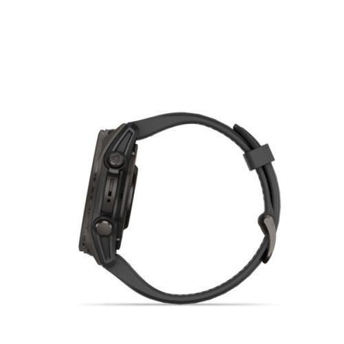 Garmin fenix 8 43mm AMOLED Sapphire, uhlíkovo šedý DLC titán, čierny/tmavosivý silikónový remienok (ED XD)