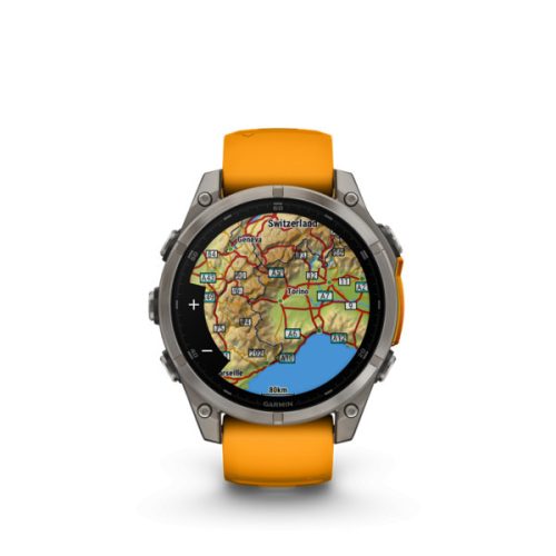 Garmin fenix 8 47mm AMOLED Sapphire, titán, oranžová/grafitová so silikónovým remienkom (ED XD)