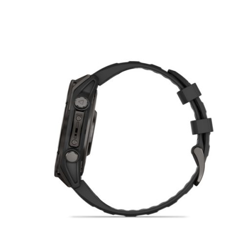 Garmin fenix 8 47 mm AMOLED Sapphire, uhlíkovo šedý DLC titán, čierny/tmavosivý silikónový remienok (ED XD)