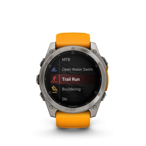 Garmin fenix 8 51mm AMOLED Sapphire, titán, oranžová/grafitová so silikónovým remienkom (ED XD)