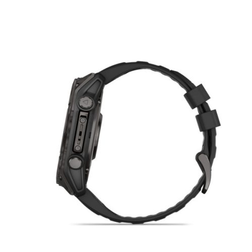 Garmin fenix 8 51 mm AMOLED Sapphire, uhlíkovo šedý DLC titán, čierny/tmavosivý silikónový remienok (ED XD)