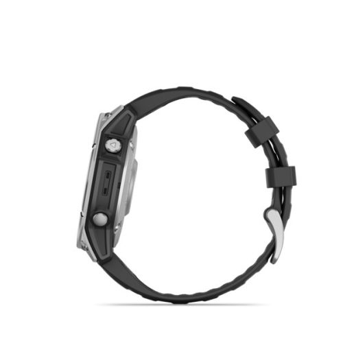 Inteligentné hodinky Garmin fenix E 47 mm z ocele s čiernym silikónovým remienkom (ED)