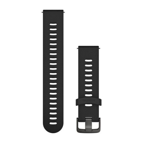 Remienok hodiniek Garmin 20 mm čierny silikónový, sivá pracka (rýchloupínací) pre Forerunner 645