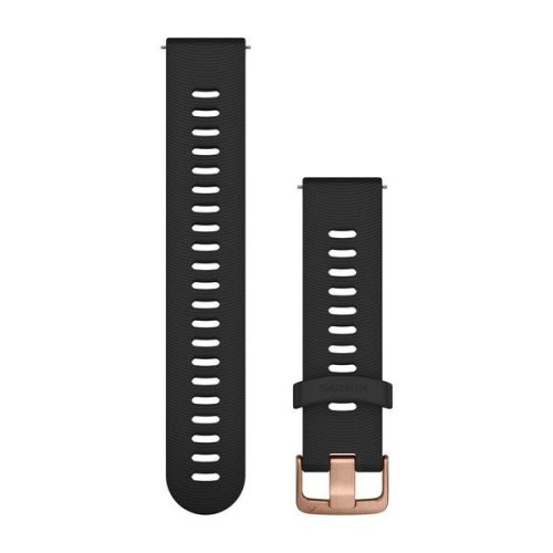 Remienok na hodinky Garmin 20 mm čierny silikónový, ružovo zlatá pracka (rýchle uvoľnenie) pre inteligentné hodinky
