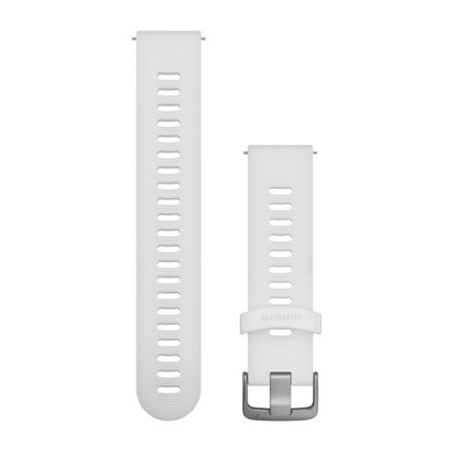 Remienok hodiniek Garmin 20 mm biely silikón, pracka z nehrdzavejúcej ocele (rýchloupínacia) pre Forerunner 245