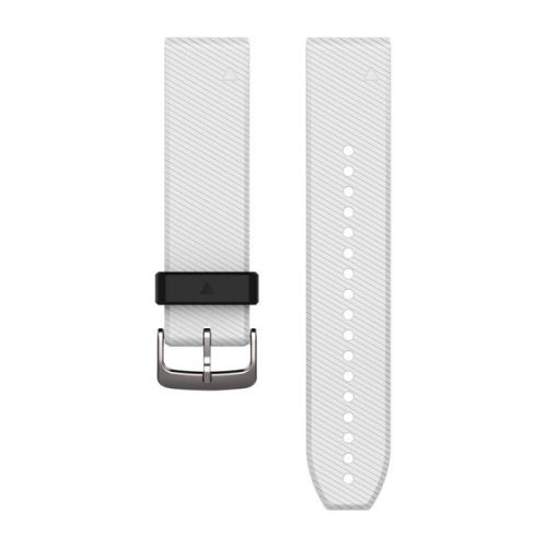 Remienok hodiniek Garmin 22 mm biely silikónový, strieborná pracka (QuickFit) pre hodinky Fenix 5
