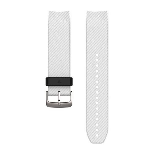 Remienok hodiniek Garmin 22 mm biely silikónový, strieborná pracka (QuickFit) pre Approach S60