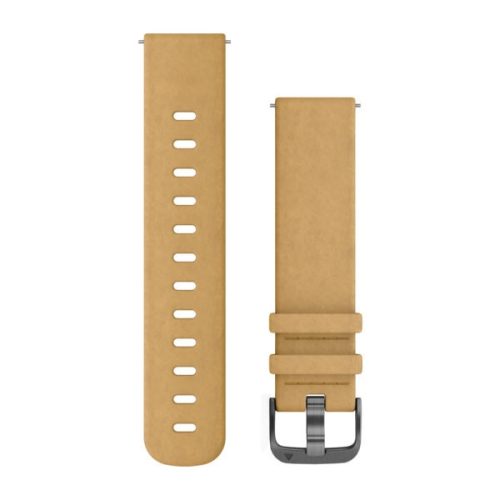 Remienok hodiniek Garmin 20 mm čierna koža, sivá pracka (semiš) (rýchle uvoľnenie) pre hodinky Vivomove HR