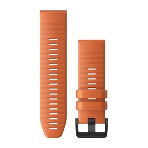 Remienok hodiniek Garmin 26 mm oranžový silikónový, čierna pracka (QuickFit) pre Fenix 6X