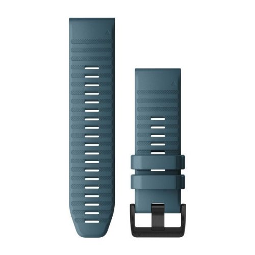 Remienok na hodinky Garmin 26 mm, modrý silikón, čierna pracka (QuickFit) pre Fenix 6X