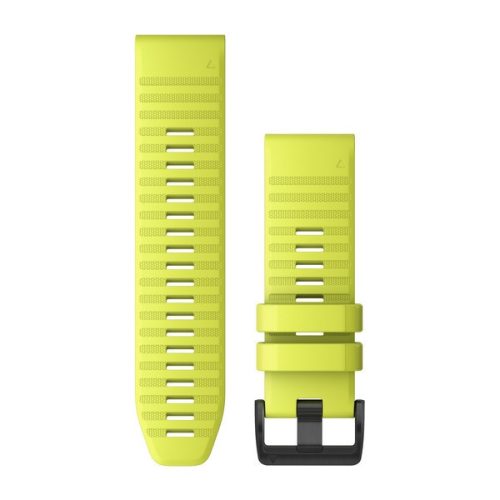 Remienok hodiniek Garmin 26 mm žltý silikónový, čierna pracka (QuickFit) pre Fenix 6X