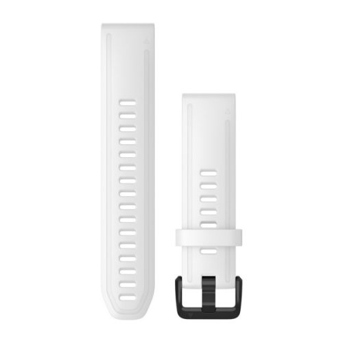 Remienok hodiniek Garmin 20 mm biely silikónový, čierna pracka (QuickFit) pre Fenix 6S