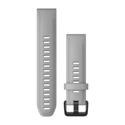 Remienok na hodinky Garmin 20 mm púdrovo sivý silikónový, čierna pracka (QuickFit) pre Fenix 6S