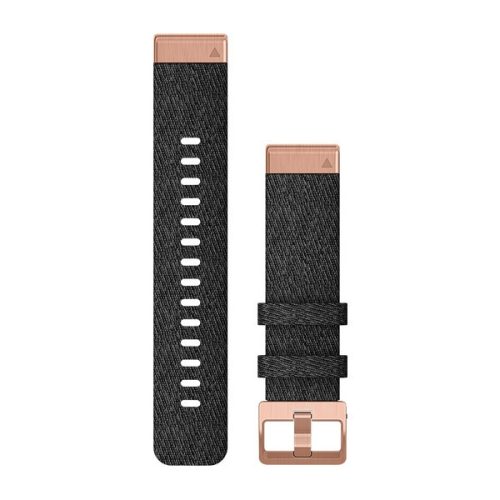 Remienok hodiniek Garmin 20 mm nylon čierny nylon, ružovo zlatá pracka (QuickFit) pre hodinky Fenix 6S