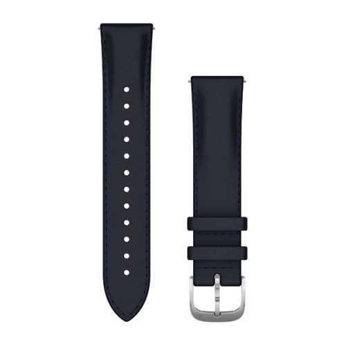 Remienok na hodinky Garmin 20 mm tmavomodrá koža, strieborná pracka (Quick Release) pre Vivomove 3 125-190 mm