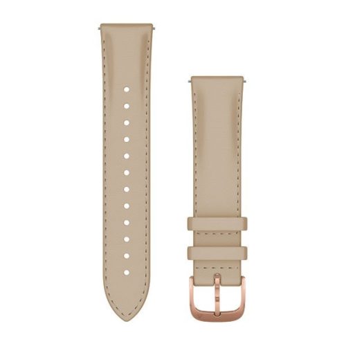 Remienok na hodinky Garmin 20 mm svetlá piesková koža, 18K RoseGold PVD pracka (rýchle uvoľnenie) pre hodinky Vivomove 3