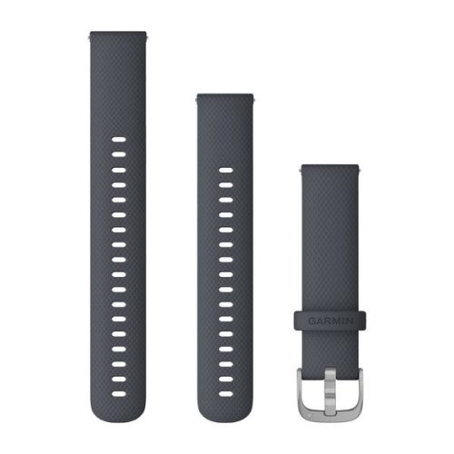 Remienok Garmin 18 mm granitový modrý silikón, strieborná pracka (rýchloupínací) pre hodinky Vivomove 3S 195 mm
