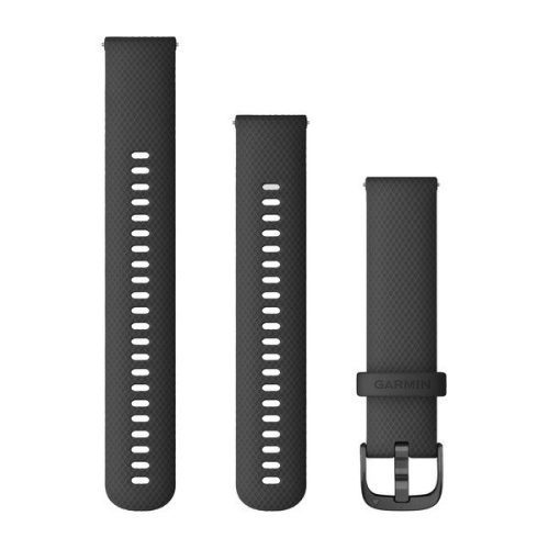 Remienok hodiniek Garmin 20 mm čierny silikónový, sivá pracka (rýchloupínací) pre hodinky Venu Watch