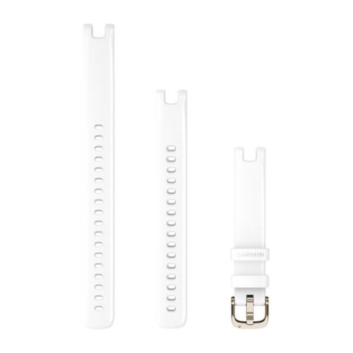 Remienok hodiniek Garmin Lily 14 mm biely silikón, krémovo zlatá spona pre Lily (110-195 mm)