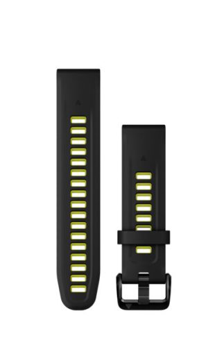 Remienok na hodinky Garmin 20 mm čierny/limetkový silikónový (QuickFit) pre inteligentné hodinky