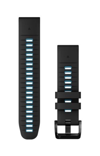 Remienok hodiniek Garmin 22 mm čierny/modrý silikónový (QuickFit) pre inteligentné hodinky