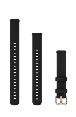 Remienok Garmin Lily 2 14 mm silikónový, čierny, s krémovo zlatou sponou (110-175 mm) pre inteligentné hodinky
