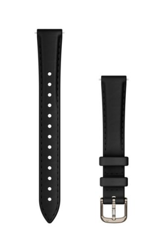 Remienok Garmin Lily 2 14 mm kožený, čierny, s krémovo zlatou prackou (110-175 mm) pre inteligentné hodinky