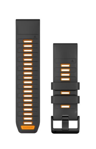 Remienok na hodinky Garmin 26 mm grafitový/oranžový silikónový (QuickFit) pre inteligentné hodinky
