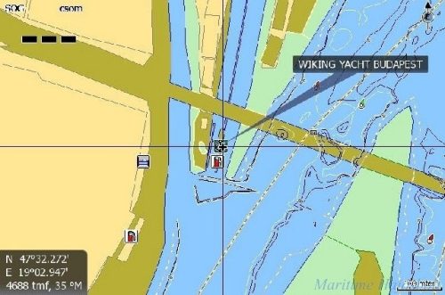 Dunaj, Tisa maďarsky. digitálna mapa Lowrance