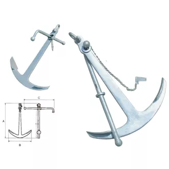 Kotva s dvoma hákmi Admiralty 30 kg