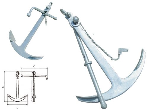 Kotva s dvoma hákmi Admiralty 30 kg