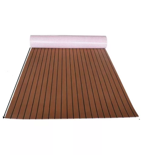 Lodná podlahová krytina teak-čierna 240x90x0,6 cm