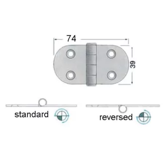 Zsanér rozsdamentes standard nyitású EVA