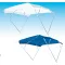 Bimini strecha s 3 vetvami modrá 180x130x140 cm