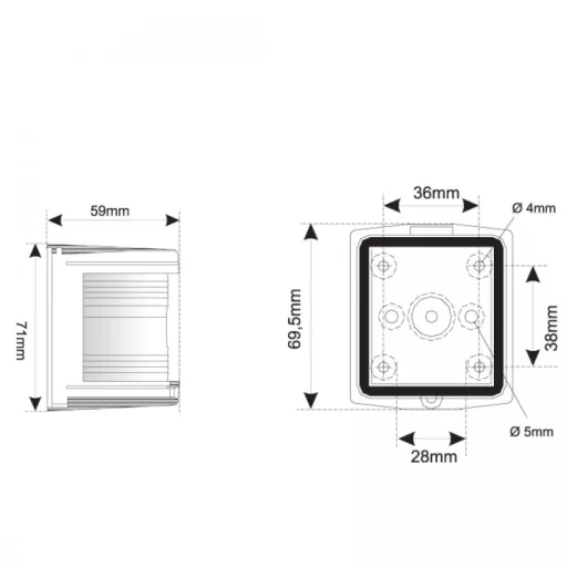 Biele svetlo 225° v bielom kryte LED