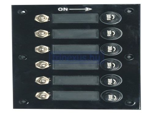 Spínací panel so 6 samostatnými poistkami