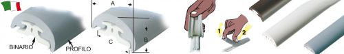 Gumový profil Radial 40 čierny 40x23 mm