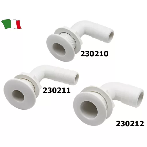 Výstupná rúrka cez kryt, 90 stupňov, plast, 20 mm
