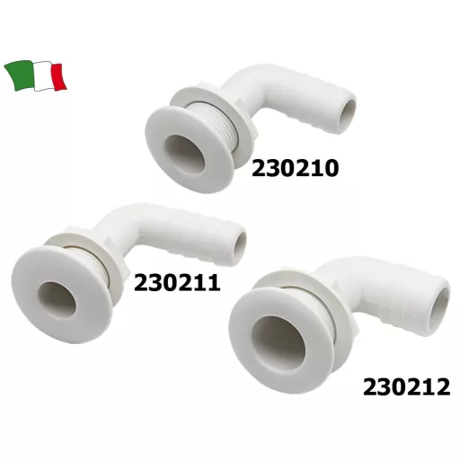 Výstupná rúrka cez kryt, 90 stupňov, plast, 20 mm