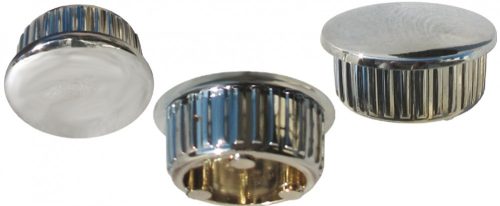 Koncová zátka zábradlia z plastu vo farbe kovu 22x1,2 mm