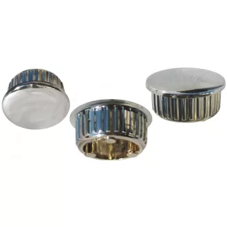 Koncová zátka zábradlia z plastu vo farbe kovu 25x1,5 mm