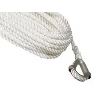 Lodný hák PE s vložkou z oceľového lanka 35 m biely