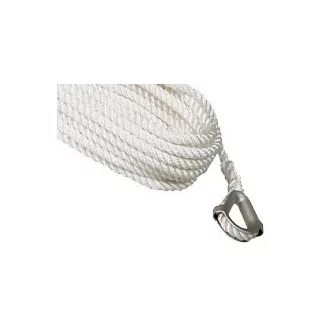 Lodný hák PE s vložkou z oceľového lanka 35 m biely