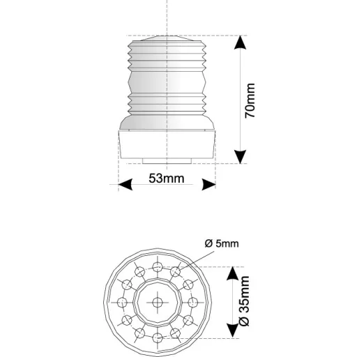 Kruh biely 70 mm v bielom puzdre