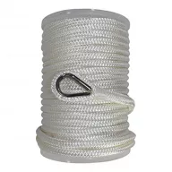   Kotviace lano s jadrom z oceľového lana PE 10 mm/30 m biele