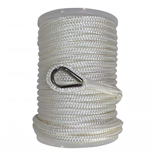Kotviace lano s jadrom z oceľového lana PE 10 mm/30 m biele