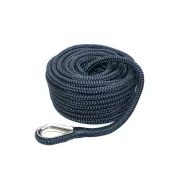   Kotviace lano PE s jadrom z oceľového lana 14 mm/40 m tmavomodré