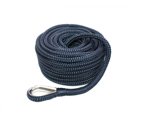 Kotviace lano PE s jadrom z oceľového lana 14 mm/40 m tmavomodré